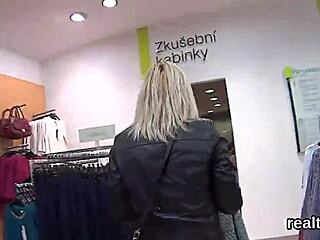 Gorgeous Czech cutie seduced in supermarket for POV poke