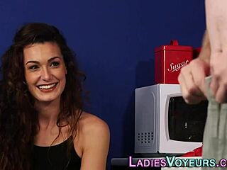 Cfnm brunette in heels mocks naked neighbor