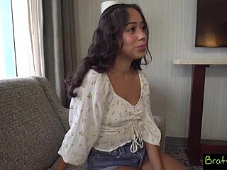 Brunette Rides Monster Cock Cowgirl Style