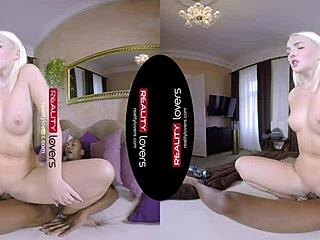 Black on Blonde VR Muff Diving in Doggystyle Sex