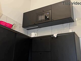 Hot tall blonde amateur wife with big tits and ass auditions in kitchen  