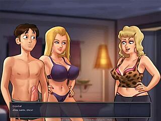 Summer fun with big-boobed teens and monster cocks in 3D