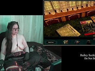 naked woman with big tits and glasses in anime hentai