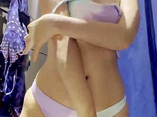 Hidden camera captures latina teen in department store fitting room