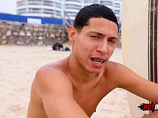 Gay blowjob and anal sex with a surfer from the south side