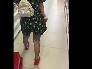 Milly Lasci Walking With Vibrator In Shopping