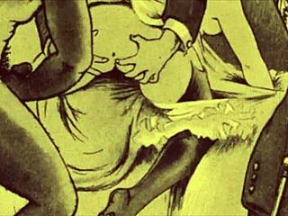 Hey, check out these vintage erotic illustrations from way back!