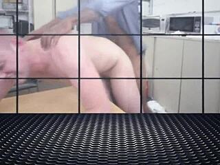 Interracial gay scene with hardcore sex and a virgin ass in the office