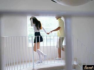 Gorgeous teen babe gets stretched by eager stepbro in roleplay.