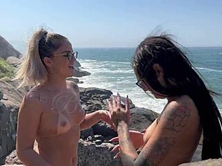 Adventure of two beauties on an outdoor trail