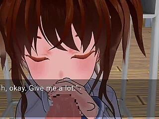 Karin’s secret desire in a school blazer at school desk