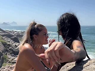 Adventure of two beauties on an outdoor trail