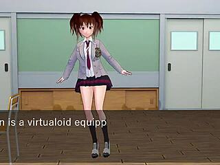 karin hiding under the desk in school blazer for sneaky fun