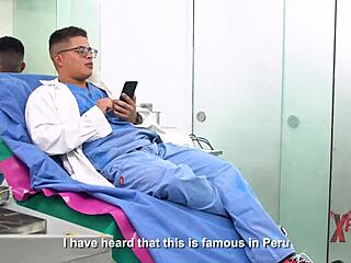 Redhead milf visits gynecologist for a tongue pap smear