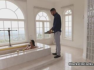 Bbc pounds those nice big natural tits in bath!