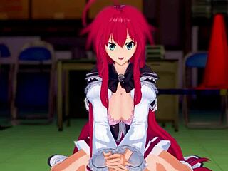 rias gremory learning roleplay in anime hentai with jerk off instructions