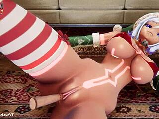 Is Elfie Love Teasing With Dildo In Christmas Suit?