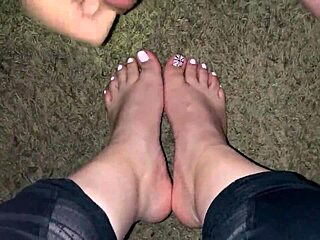 Hot Latina Feet Get a Sticky Cumshot