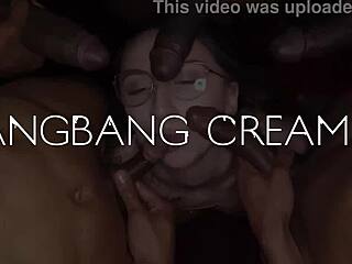 Bubble Butt Milf Takes Juicy Gangbang Creampie Action!