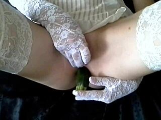 who knew a milf could orgasm with zucchini in both holes?