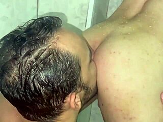 Bearded Man Fucks Twink in Bathroom