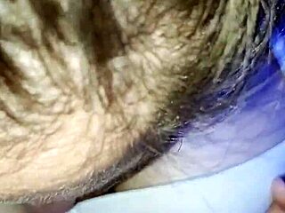 Feeling intense pleasure from huge blonde tits in russian handjob