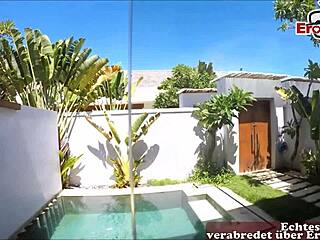 Young slim blonde amateur teen tries first time user meeting in pov