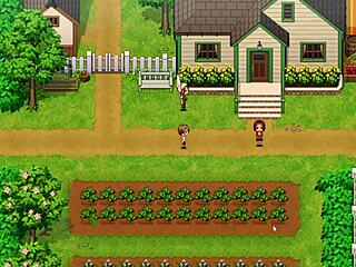 In this hentai game, is she teasing with big tits in the shower or giving blowjobs?