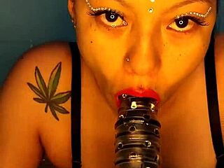 Blue Swaps Cock for Huge Dildo, Swallowing Every Inch Whole