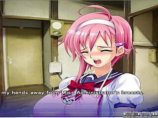 Apartment of love ep 9 features watching through a peeping hole in anime game