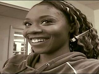 Hot little black slut devastated by two huge black cocks!