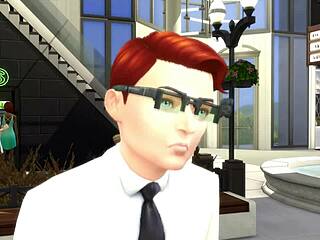 Dexter spies on everyone naked using x-ray glasses in Sims 4