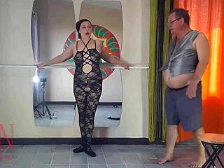 Enf dance teacher punishes Regina Noir in nylon stockings