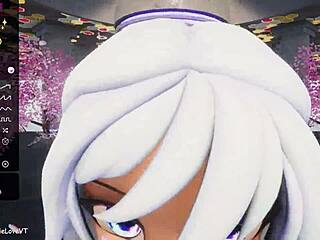 i cum on face from hentai vtuber elfie love 3d vrchat mmd pov blowjob