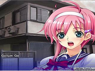 Apartment of love ep 9 features watching through a peeping hole in anime game