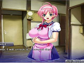 Apartment of love ep 9 features watching through a peeping hole in anime game