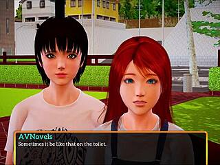 Walkthrough of the game with big-boobed cartoon characters