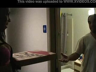 The shemale is crazy, showing wild behavior in the scene with various actions.