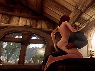 A night with a sexy elf MILF in a Warcraft porn parody