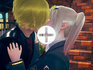 Positive AI girl in blonde big tits JK scene