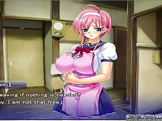 Apartment of love ep 9 features watching through a peeping hole in anime game