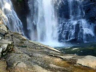 Passionate Brazilian Double Penetration at Waterfall Veil of Brides