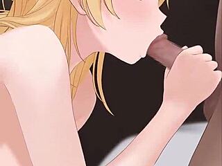 Hentai Cute Blonde Blowjob Animation