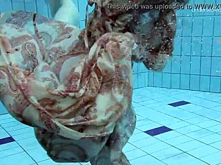 Anna Netrebko and Lada Poleshuk in Underwater Lesbian Action by Pool