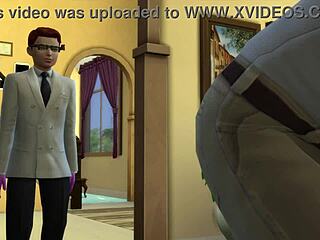 Dexter spies on everyone naked using x-ray glasses in Sims 4