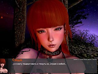 Redhead slut sucks big cock in 3d gameplay