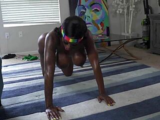 mystique works out butt naked, her big tits and ass on display for voyeurs