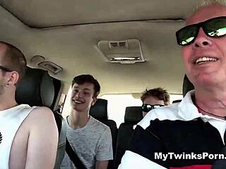Obedient twinks fucked hard in rough foursome