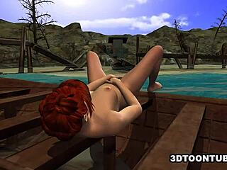 Foxy 3d lesbian babe gets licked while on a boat