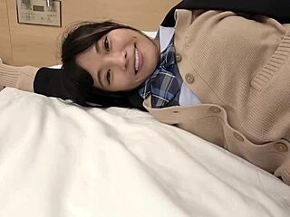 I grab her cute ass and fuck her doggy style hard